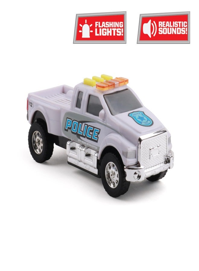 Mighty Fleet Toughest Minis 5" Sheriff Cruiser Truck Toy w/Lights & Sounds, Realistic Design & Batteries Included - Age 3+ - Image 2